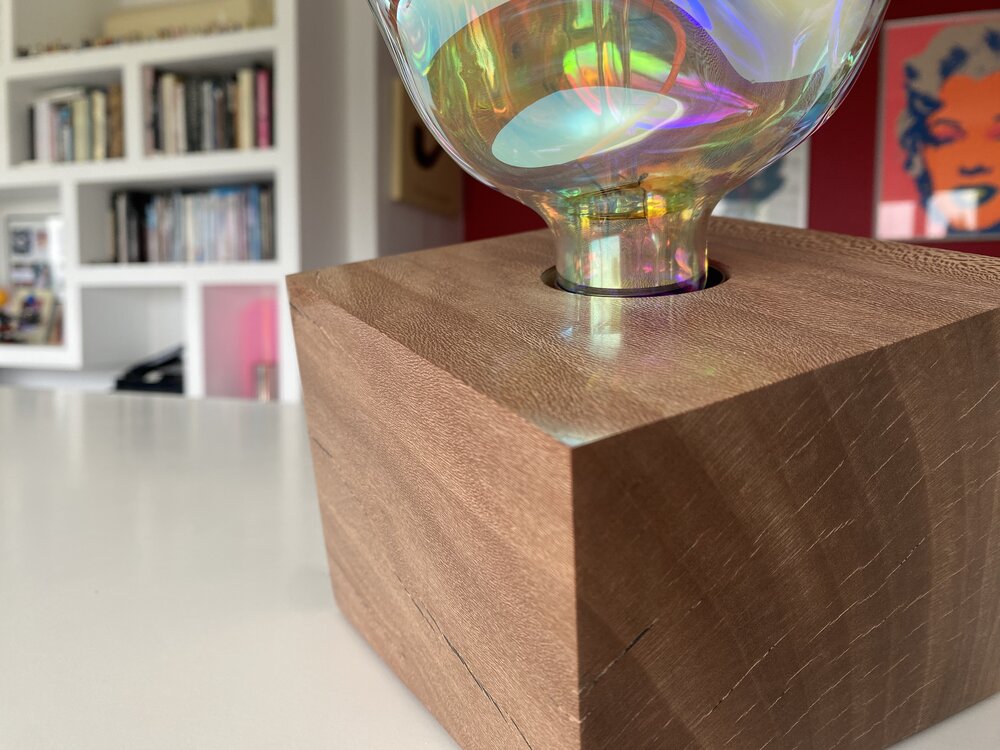 CUB Ombra Fresca n°3 — lampe en bois artisanale, vue 3