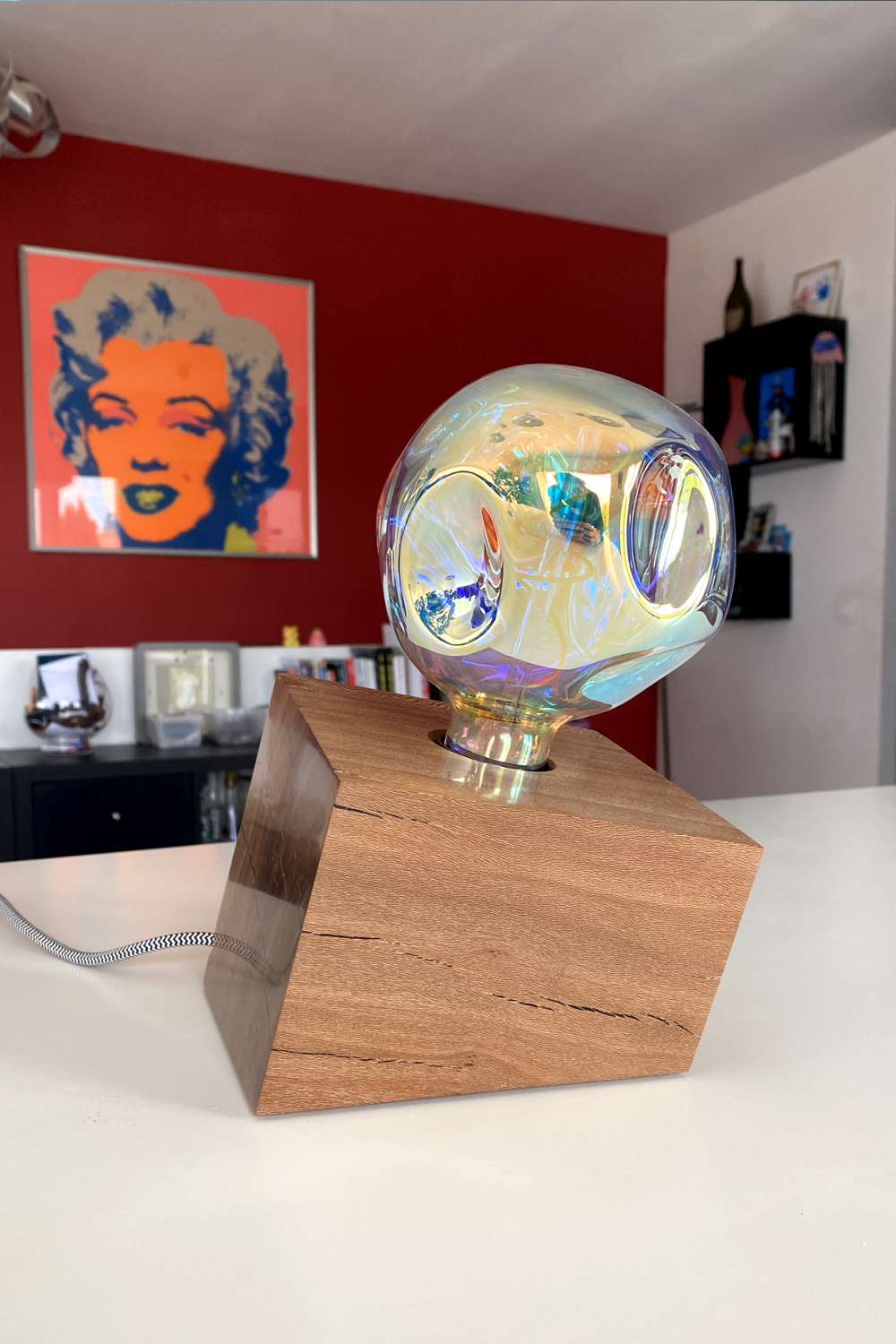 CUB Ombra Fresca n°3 — lampe en bois artisanale, vue 1