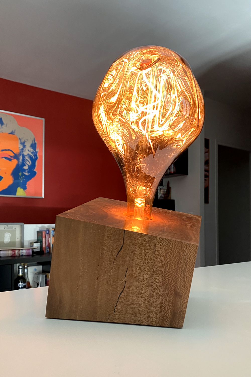 CUB Ombra Fresca II n°2 — lampe en bois artisanale, vue 1